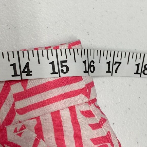 J. Crew Skirt sz 10 Pink Short Length Elastic Waist Lined Patterned Linen Blend - Picture 9 of 9